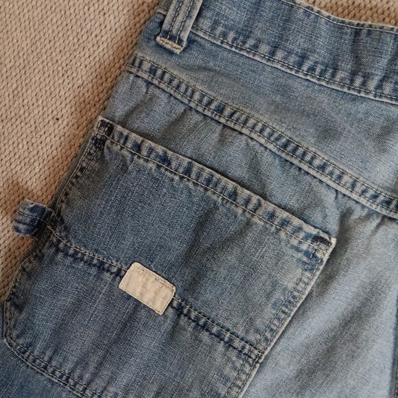 Old Navy Brand Vintage Painters Jean Shorts 33 Blue Fade Y2K Baggy Street Skate - Picture 8 of 15